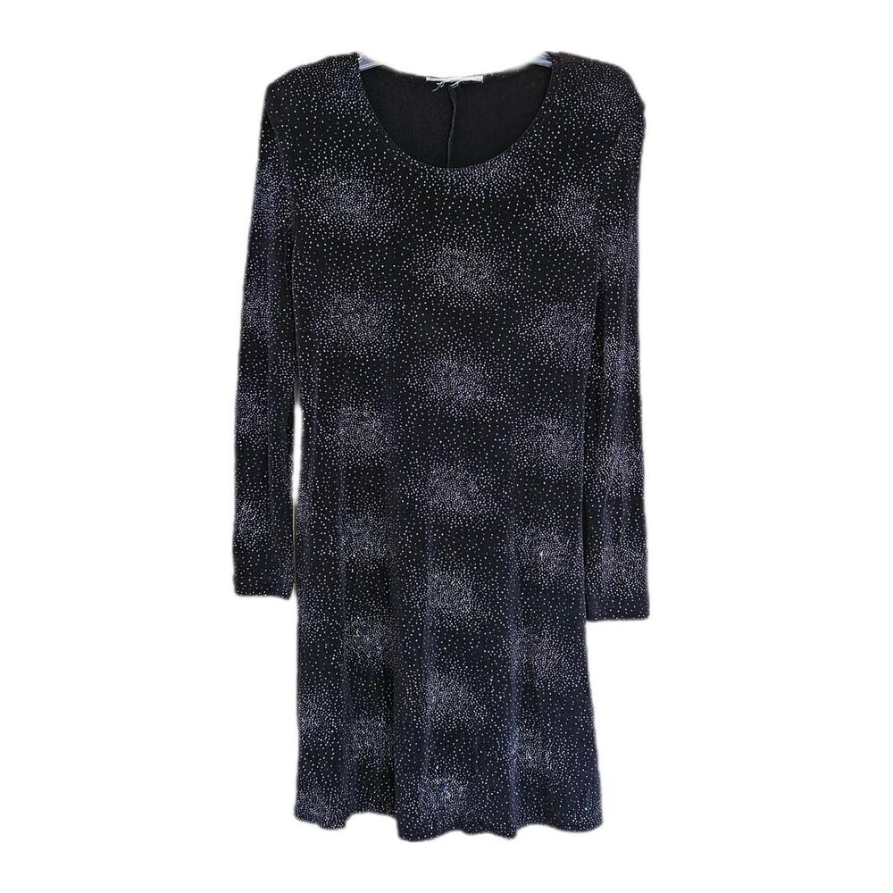 90s indie sleaze glam silver rainbow glitter black dress
